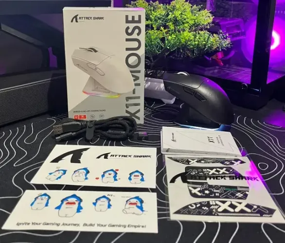 Mouse Gamer Attack Shark X11 22000 Dpi Paw3311 Sem Fio Base Carregamento - Pronta Entrega!