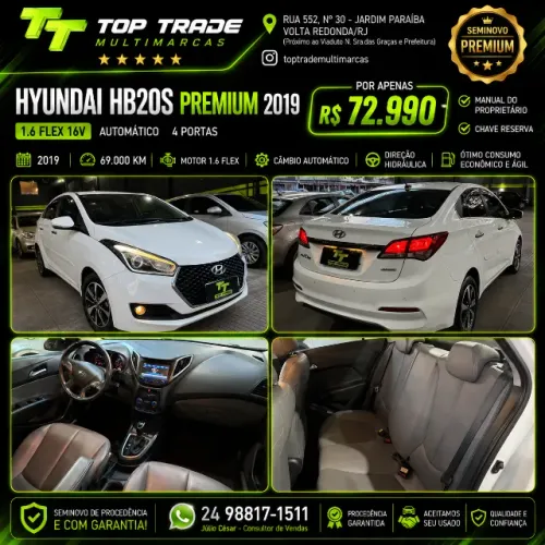 Hyundai HB20S Premium 1.6 Flex 16V Aut. 4P 2019