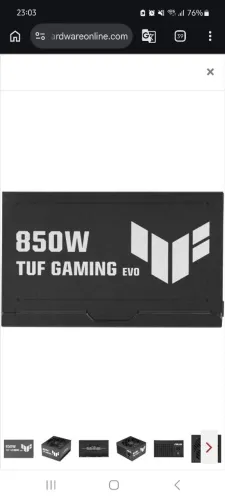 Fonte Asus tuf gold evo 850w 80 plus gold