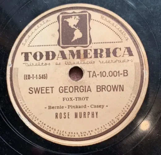 Antiguidade: Disco 78 RPM Rose Murphy - Relíquia Musical Anos 50