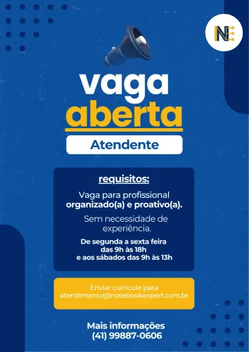 Vaga aberta para atendente