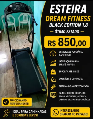 Esteira Dream Fitness Black Edition 1.8.