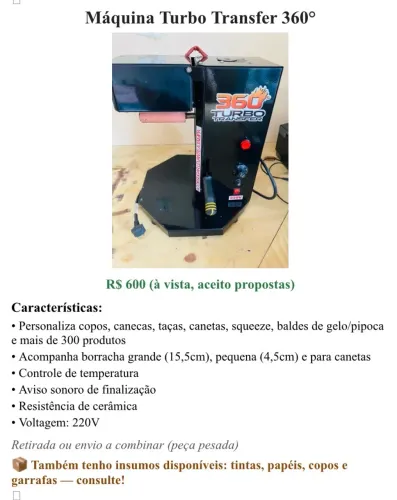 Máquina Turbo Transfer 360°