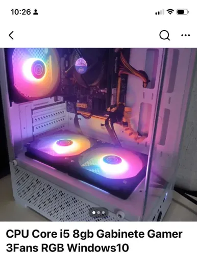 CPU CORE i3 3.90ghz 7ª GERAÇÃO 8g GABINETE GAMER FANS RGB