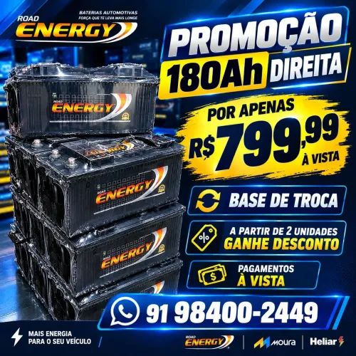 Energy 180Ah Direita - Bateria Caminhão