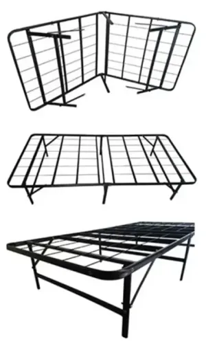 Cama De Casal Dobravel Portatil Em Aço Para Até 450kg