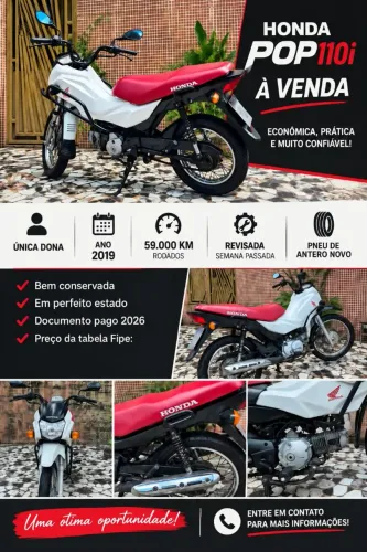 HONDA POP 110i À VENDA!