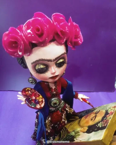 Frida Kahlo Estilo Blythe - Porcelana Fria boneca