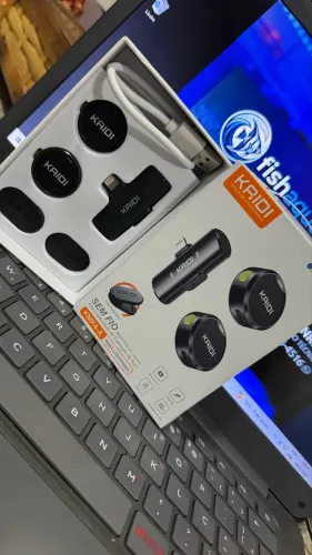 Microfone de Lapela Sem Fio Kaidi KMF4-A (Para iPhone / Lightning) - Novo na Caixa