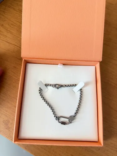 Pulseira Life Com Corrente Mosquetão Em Aço