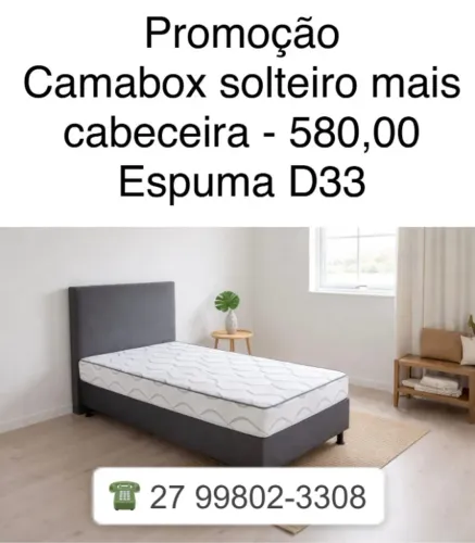 COLCHOBOX SOLTEIRO + CABECEIRA CINZA - 579,00
