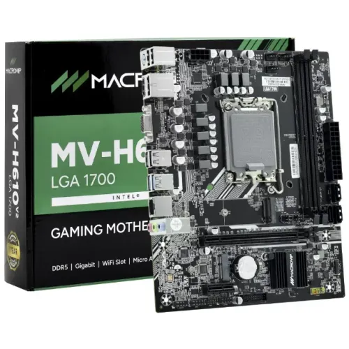 PLACA MAE LGA 1700 MACROVIP MV-H610V2 M.2/VGA/HDMI/DP/DDR5