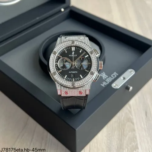 Relógio Hublot fusion Classic crono cravejado 