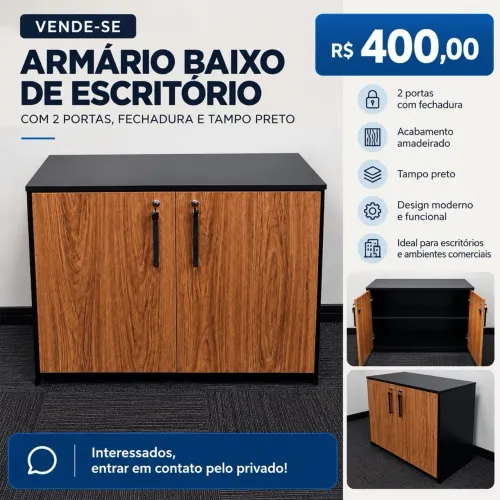 VENDE-SE | ARMÁRIO BAIXO DE ESCRITÓRIO