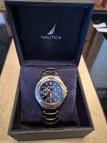 Relógio Nautica Aço Inoxidável - Original c/ Caixa e Manual - PROMO R$599 por R$ 549