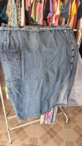 Saia jeans longa plus Size