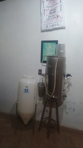 Panela automatizado cervejeira ezbrow 50 litros e fermentador cônico 75 completo PP 