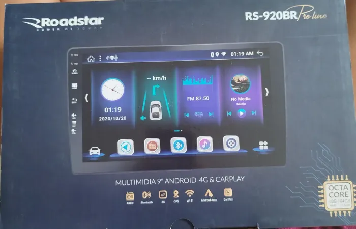 Multimídia Android Carplay Pro Line Tela QLED de 9" Full Touch Roadstar - RS920BR MI