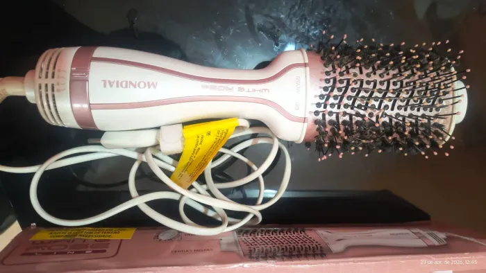 Secador de cabelo escova Mondial white Rose Lite Bivolt 