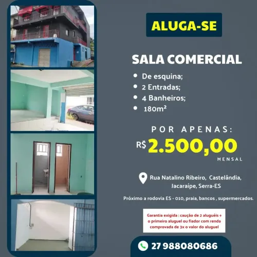 Sala comercial de esquina com duas entradas em Jacaraípe, Serra-ES