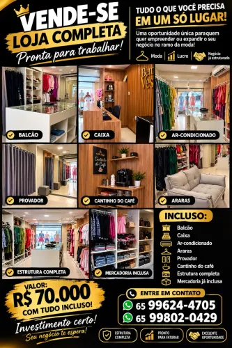 Vende-se loja completa com tudo incluso e até mercadoria
