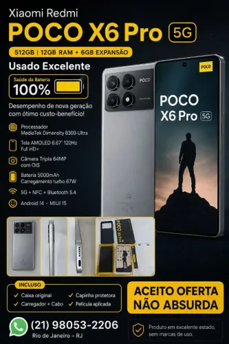 POCO X6 Pro 5G - 12 GB RAM / 512 GB - Excelente Estado