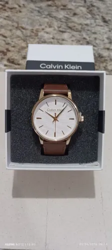 RELÓGIO CALVIN KLEIN CK LINKED MASCULINO EM COURO MARROM 
