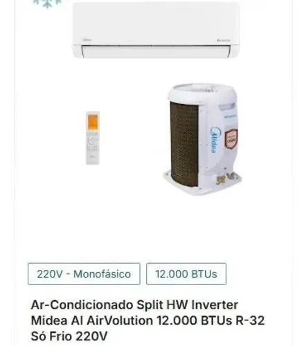Ar condicionado novo 12.000btus
