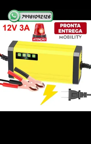 Carregador de Bateria automotivo Inteligente 12V/2A 4Ah-20Ah, produto novo