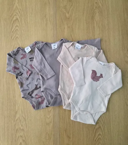 Kit  4 Body Manga Longa Zara - 1 a 3 meses