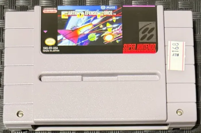 Earth Defense Force Original SNES Super Nintendo Relabel Frontal