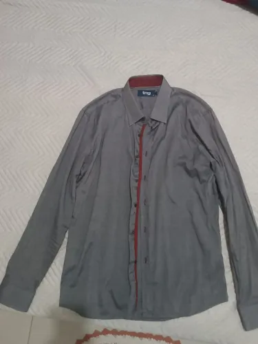 Camisa social TNG cinza Tam. 4