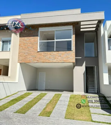 Casa em Condomínio de Luxo em Jundiaí-SP, 3 quartos, 1 suíte, 3 banheiros, 2 vag