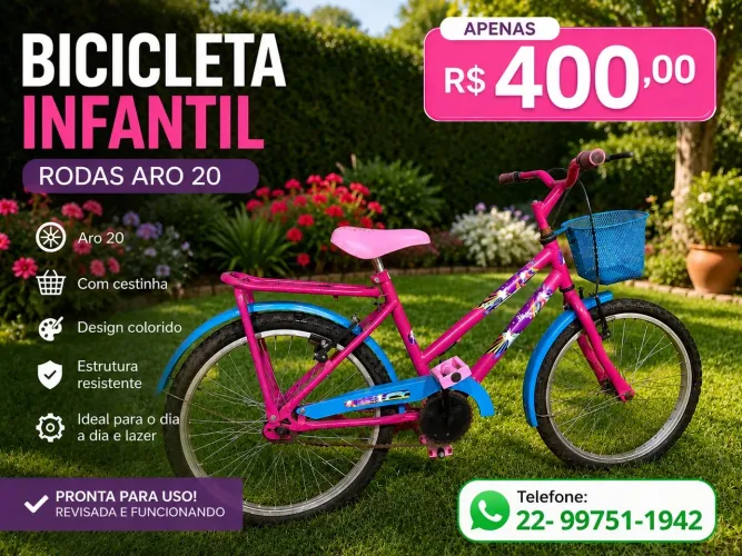 Vendo bicicleta infantil menina