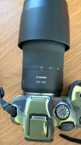 Câmera cânon R7 com lente 100-400