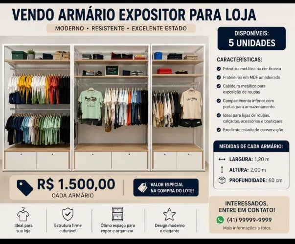 VENDO ARMARIOS EXPOSITOR PARA LOJA