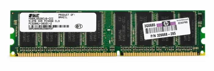 Memória RAM Smart 512MB DDR 400MHz PC3200 M568L6528CUS-CCC
