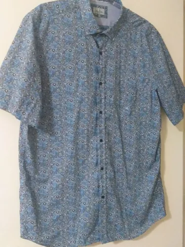 camisa social masculina - brooksfield - tamanho 3 (g) - azul florida