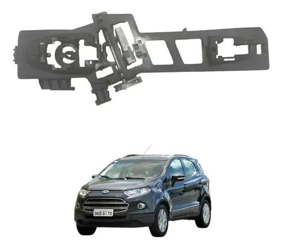 Suporte Maçaneta Externa Porta Dianteira Esquerda Ecosport Preto Dianteira