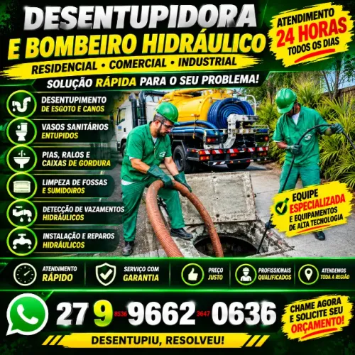 Desentupidora vaso Tubulaçoes pias ralos Limpeza caixa de gordura Limpamos Limpeza em gera