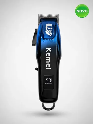 Máquina de Cortar Cabelo Kemei KM-709A Recarregável Digital