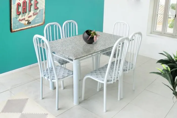 Conjunto Mesa jantar Turim 06 cadeiras promoção = Frete grátis!