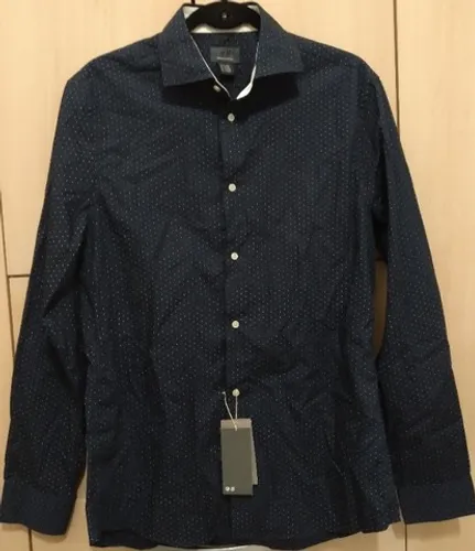 Camisa Social H&m Importada Azul Manga Longa Nova com Etiqueta
