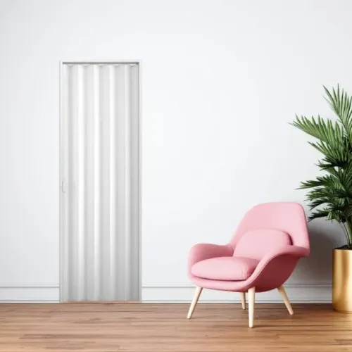 Porta Pvc Sanfonada 60cm Branca, Bege e cinza