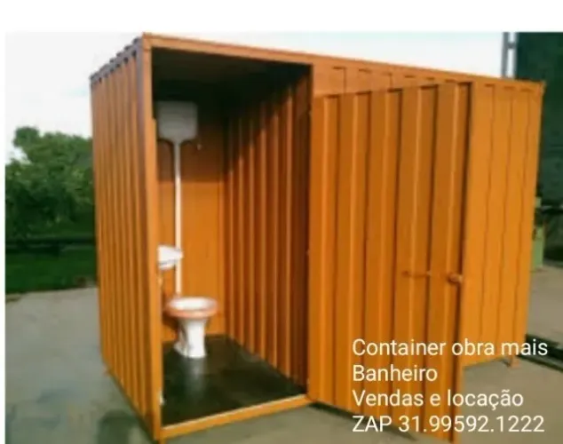 Container com banheiro para obra lanchonete ou escritorio - pronta entrega ou enc.