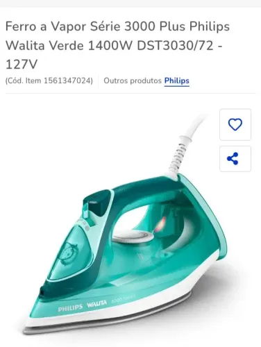 Ferro elétrico Philips Walita dst3030 110v