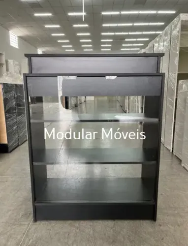 Balcão Caixa Vitrine - Preto