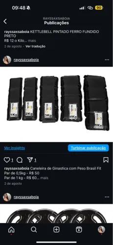 Caneleira de Ginastica com Peso Brasil Fit 6kg par