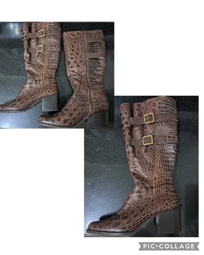 Bota de croco marrom