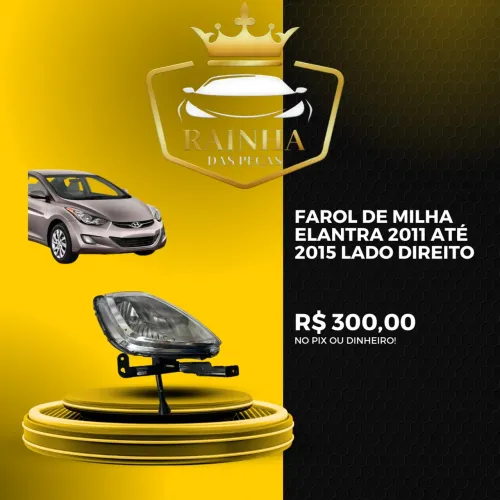 Farol de Milha Elantra 2011 até 2015 Lado Direito